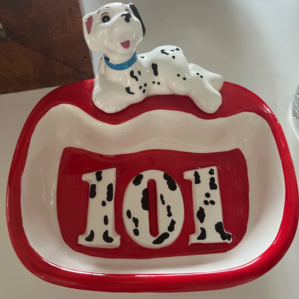 Dalmatian Themed Red and White Decorative Bowl